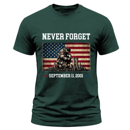 25th Anniversary Patriot Day 911 Never Forget Firefighter Tribute T-Shirt
