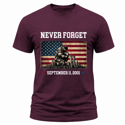 25th Anniversary Patriot Day 911 Never Forget Firefighter Tribute T-Shirt