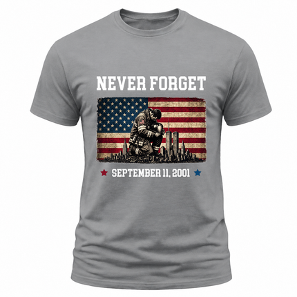 25th Anniversary Patriot Day 911 Never Forget Firefighter Tribute T-Shirt