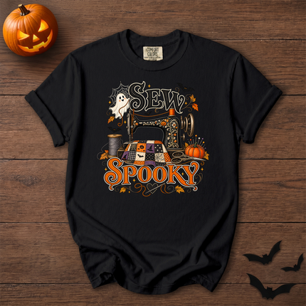 Comfort Colors Sew Spooky Halloween Sewing Quilting T-Shirt