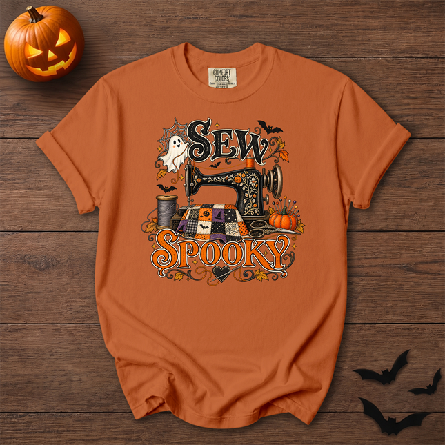 Comfort Colors Sew Spooky Halloween Sewing Quilting T-Shirt