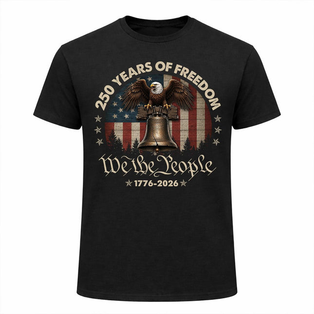 250 Years of Freedom Eagle Bell Patriotic T-Shirt America 250