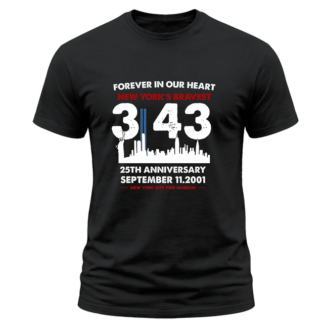 25th Anniversary Patriot Day 911 343 Firefighter Memorial T-Shirt
