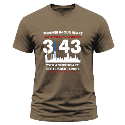 25th Anniversary Patriot Day 911 343 Firefighter Memorial T-Shirt