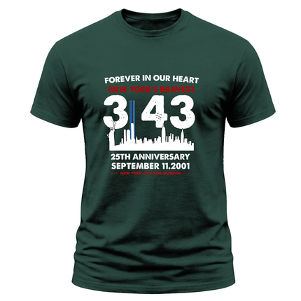 25th Anniversary Patriot Day 911 343 Firefighter Memorial T-Shirt