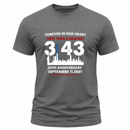 25th Anniversary Patriot Day 911 343 Firefighter Memorial T-Shirt
