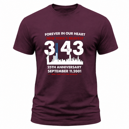 25th Anniversary Patriot Day 911 343 Firefighter Memorial T-Shirt