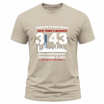 25th Anniversary Patriot Day 911 343 Firefighter Memorial T-Shirt