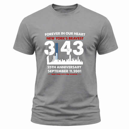 25th Anniversary Patriot Day 911 343 Firefighter Memorial T-Shirt