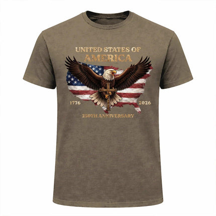 American Pride 250 Years T-Shirt Faith Eagle US Map 1776 2026