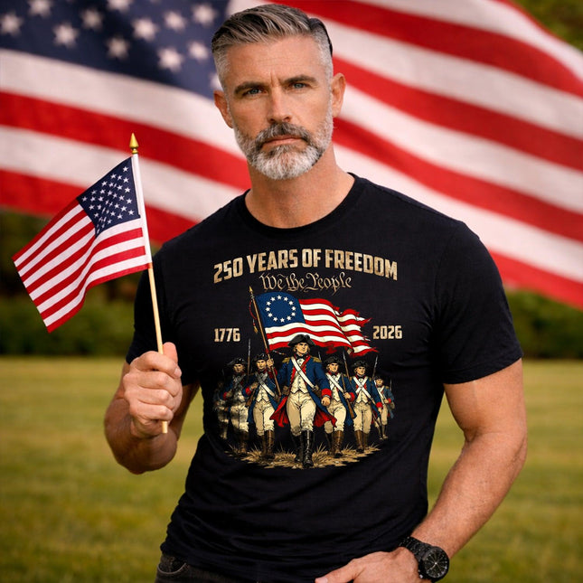Revolutionary Soldiers 250 Years Patriotic T-Shirt America 250