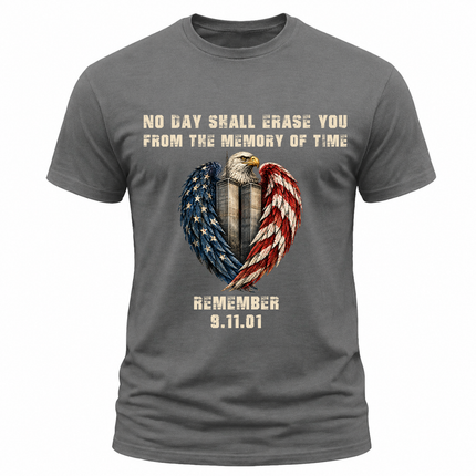 9/11 Never Forget Eagle Twin Towers American Flag Memorial Patriot Day T-Shirt