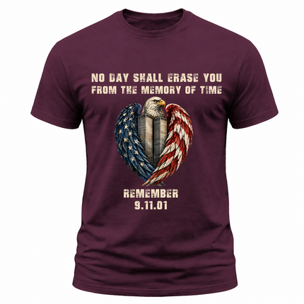 9/11 Never Forget Eagle Twin Towers American Flag Memorial Patriot Day T-Shirt