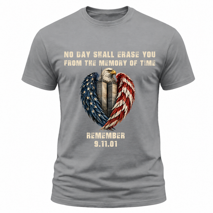 9/11 Never Forget Eagle Twin Towers American Flag Memorial Patriot Day T-Shirt