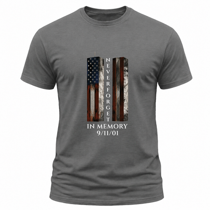 9/11 Never Forget Memorial Twin Towers American Flag Patriot Day T-Shirt