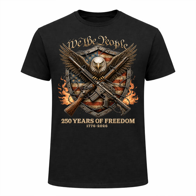 We The People Eagle Crossed Rifles Patriotic T-Shirt America 250