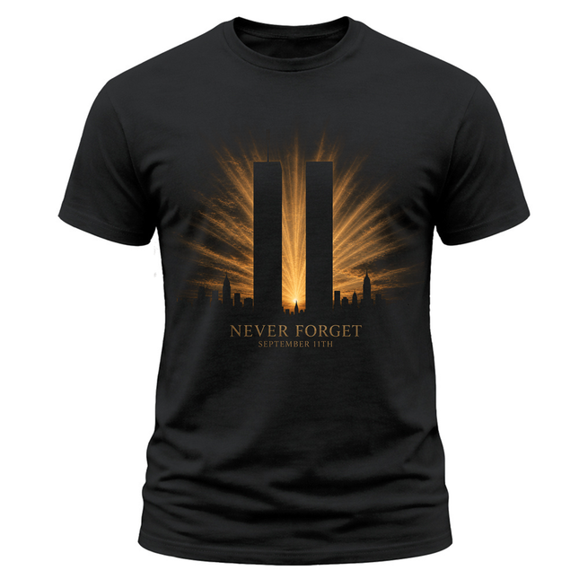 25th Anniversary Patriot Day 911 Never Forget Twin Towers Memorial T-Shirt