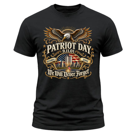 25th Anniversary Patriot Day 911 American Eagle Never Forget Memorial T-Shirt