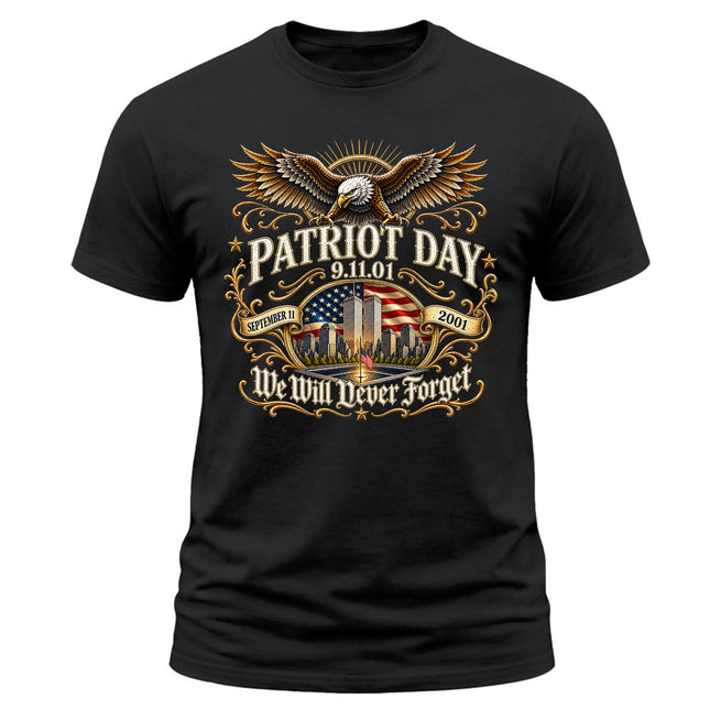 25th Anniversary Patriot Day 911 American Eagle Never Forget Memorial T-Shirt