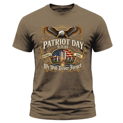 25th Anniversary Patriot Day 911 American Eagle Never Forget Memorial T-Shirt