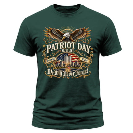 25th Anniversary Patriot Day 911 American Eagle Never Forget Memorial T-Shirt