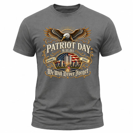 25th Anniversary Patriot Day 911 American Eagle Never Forget Memorial T-Shirt