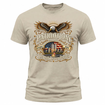 25th Anniversary Patriot Day 911 American Eagle Never Forget Memorial T-Shirt