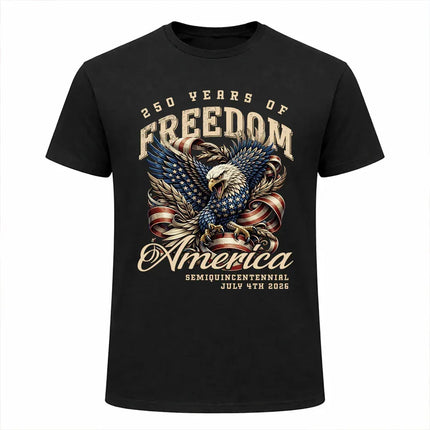 250 Years of Freedom Patriotic T-Shirt Semiquincentennial Eagle