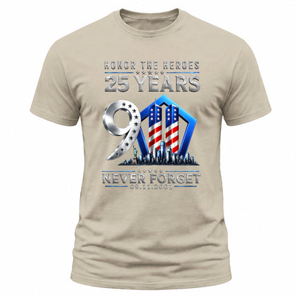 25th Anniversary Patriot Day 911 Honor The Heroes Memorial T-Shirt