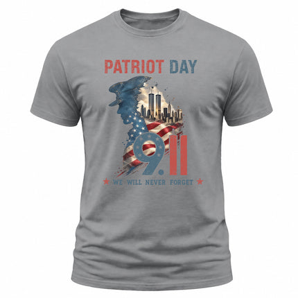 25th Anniversary Patriot Day 911 Police Officer Never Forget Memorial T-Shirt