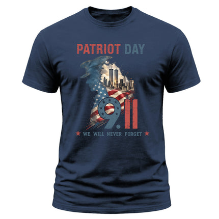 25th Anniversary Patriot Day 911 Police Officer Never Forget Memorial T-Shirt