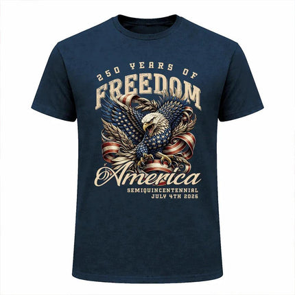 250 Years of Freedom Patriotic T-Shirt Semiquincentennial Eagle