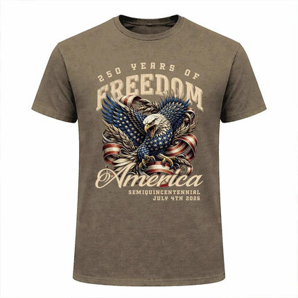 250 Years of Freedom Patriotic T-Shirt Semiquincentennial Eagle