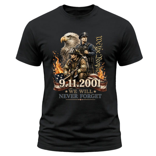 25th Anniversary Patriot Day 911 First Responders We The People Memorial T-Shirt