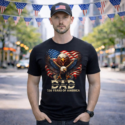 Personalized Kids Name 250 Years of America Patriotic T-Shirt