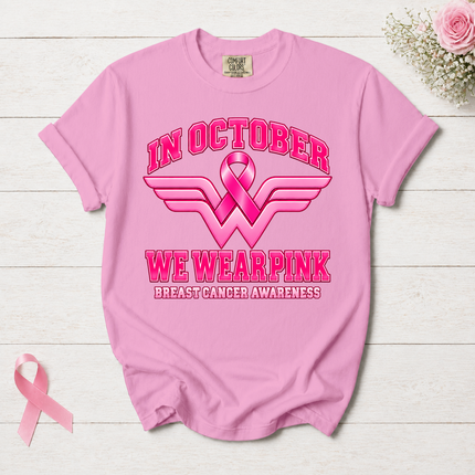Comfort Colors Breast Cancer Awareness In October We Wear Pink Ribbon T-Shirt