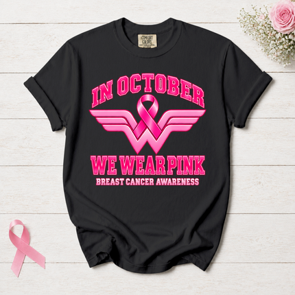 Comfort Colors Breast Cancer Awareness In October We Wear Pink Ribbon T-Shirt