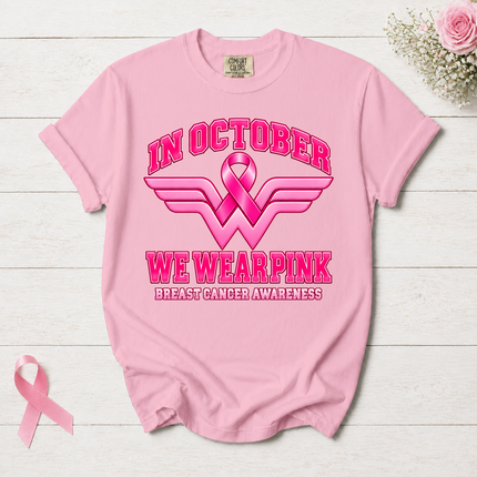 Comfort Colors Breast Cancer Awareness In October We Wear Pink Ribbon T-Shirt