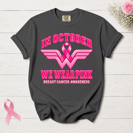 Comfort Colors Breast Cancer Awareness In October We Wear Pink Ribbon T-Shirt
