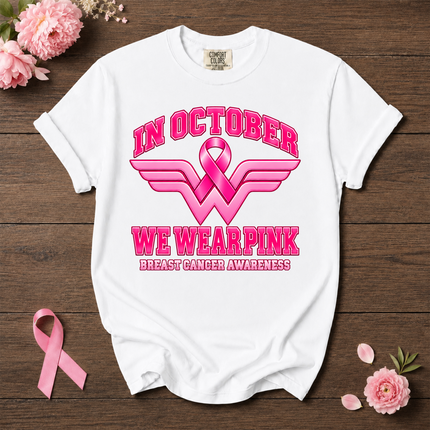 Comfort Colors Breast Cancer Awareness In October We Wear Pink Ribbon T-Shirt