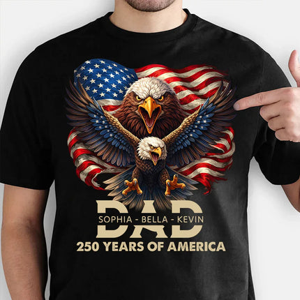Personalized Kids Name 250 Years of America Patriotic T-Shirt