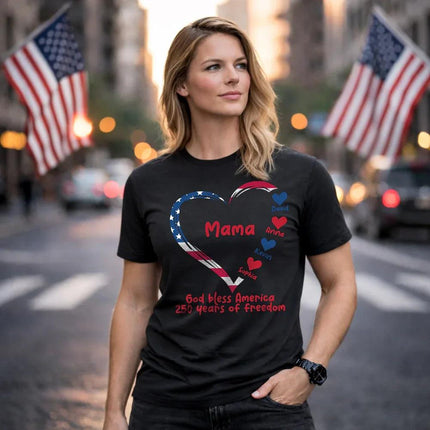 Personalized Kids Name Papa Mama Patriotic T-Shirt America 250