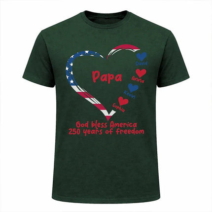Personalized Kids Name Papa Mama Patriotic T-Shirt America 250