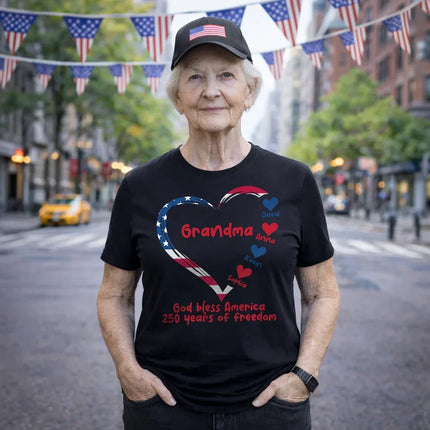Personalized Kids Name Papa Mama Patriotic T-Shirt America 250