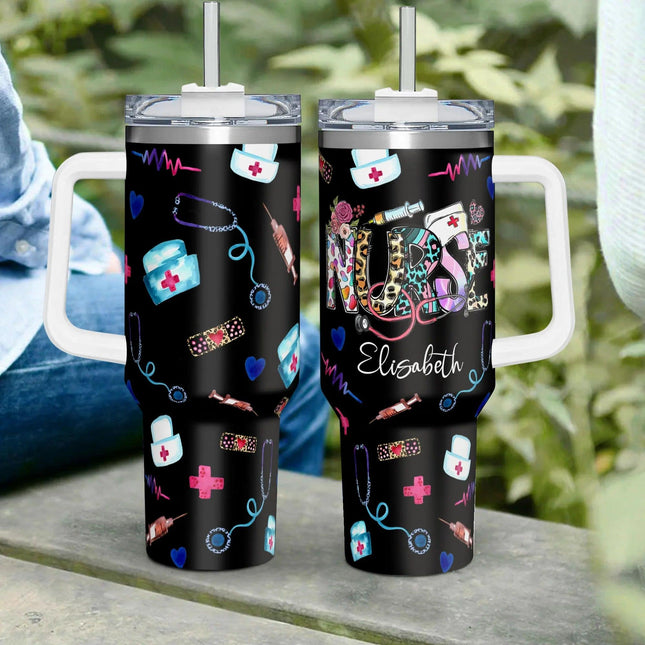Personalized Nurse 40oz Tumbler - Gift For Nurse Version 2 - Charming Present