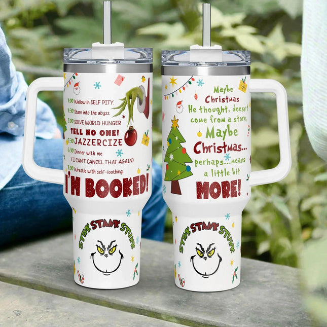 Christmas Movie Tumbler, My Day I'm Booked Merry Christmas Winter Tumbler 40oz Tumbler - Charming Present