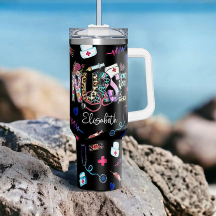 Personalized Nurse 40oz Tumbler - Gift For Nurse Version 2 - Charming Present