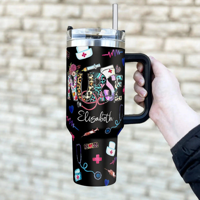Personalized Nurse 40oz Tumbler - Gift For Nurse Version 2 - Charming Present