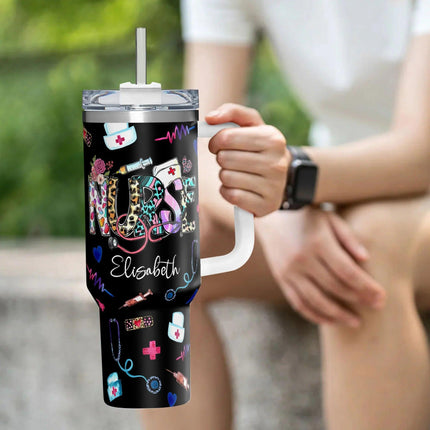 Personalized Nurse 40oz Tumbler - Gift For Nurse Version 2 - Charming Present