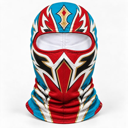 Colorful Luchador Ski Mask Red Blue Wrestling Winter Face Cover